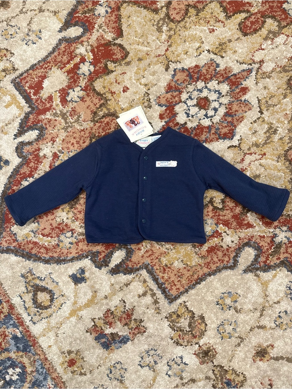 Vintage Baby Sonoma Navy Baby Snap-Front - Carter's 6-9m reversible